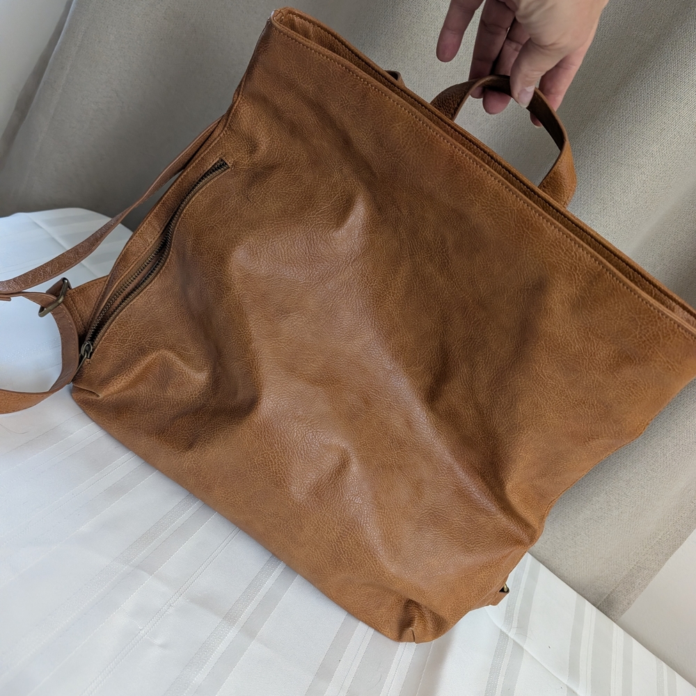 thirty-one Tan Leather-Look Backpack Style Tote Bag